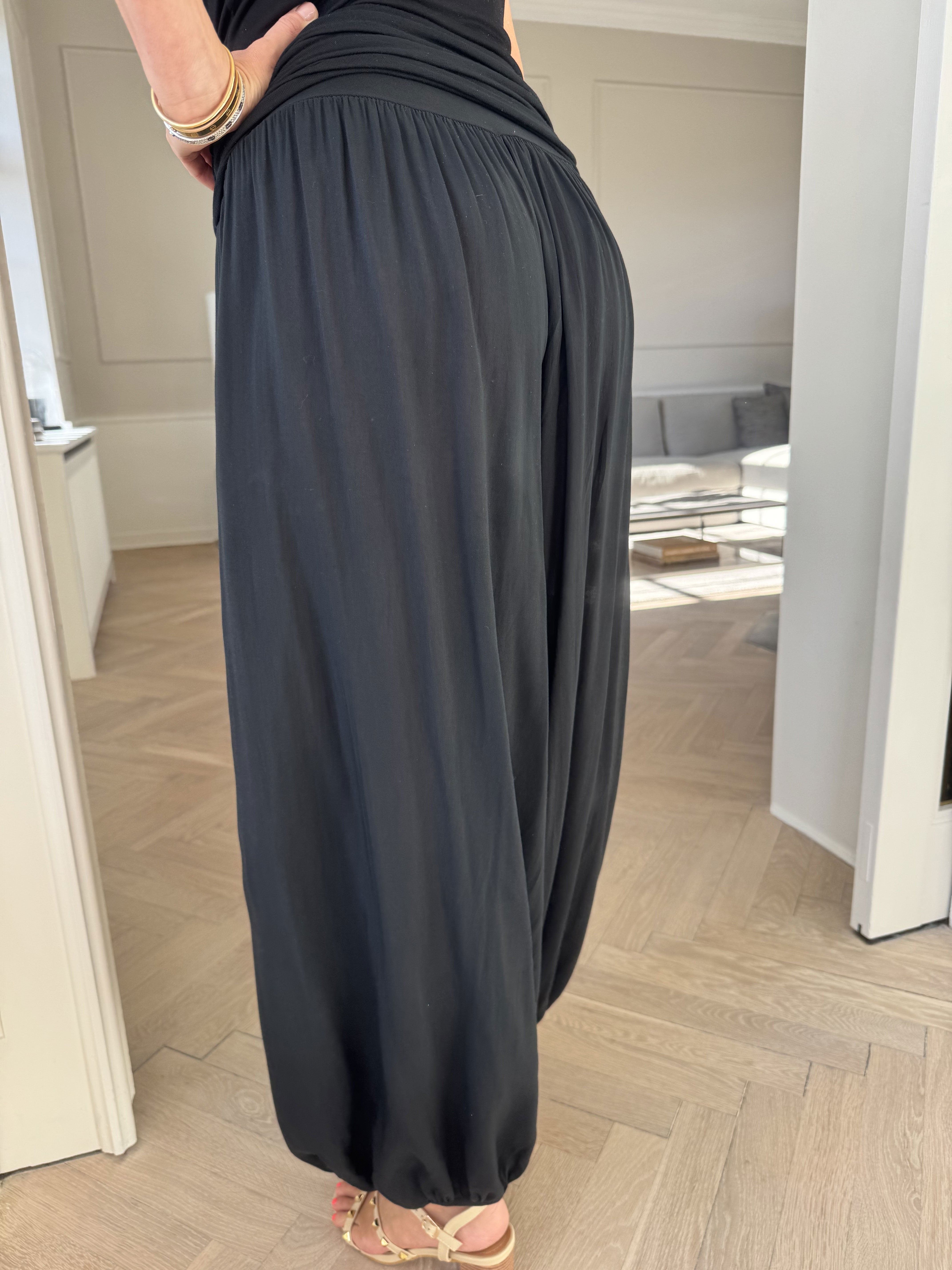 Drew - Ensfarvet boheme bukser i let viskose